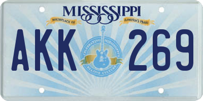 MS license plate AKK269