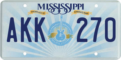 MS license plate AKK270