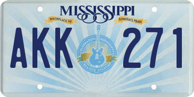 MS license plate AKK271