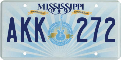 MS license plate AKK272