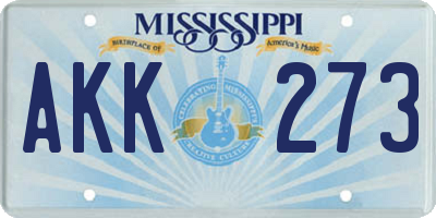 MS license plate AKK273