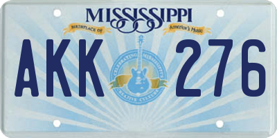 MS license plate AKK276