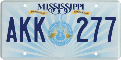 MS license plate AKK277