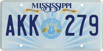 MS license plate AKK279