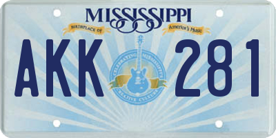 MS license plate AKK281