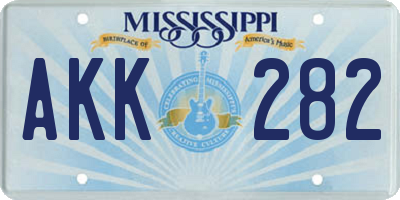 MS license plate AKK282