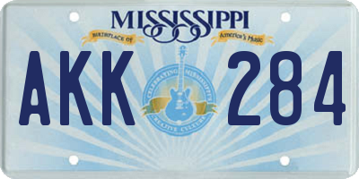 MS license plate AKK284