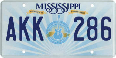 MS license plate AKK286