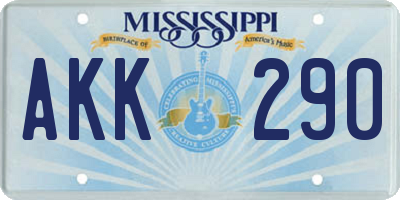 MS license plate AKK290