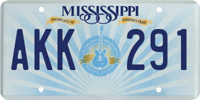 MS license plate AKK291