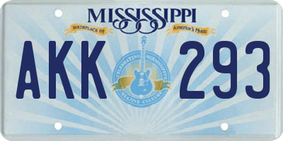 MS license plate AKK293