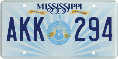 MS license plate AKK294