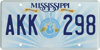 MS license plate AKK298