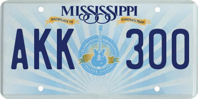 MS license plate AKK300