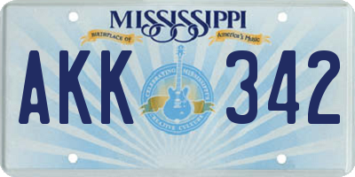 MS license plate AKK342