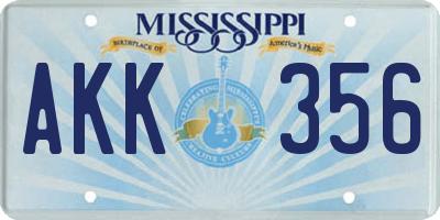 MS license plate AKK356