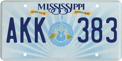 MS license plate AKK383