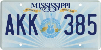 MS license plate AKK385