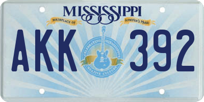 MS license plate AKK392