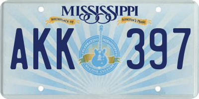 MS license plate AKK397