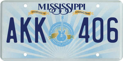 MS license plate AKK406