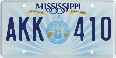 MS license plate AKK410