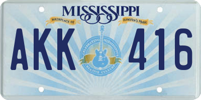 MS license plate AKK416