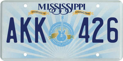 MS license plate AKK426