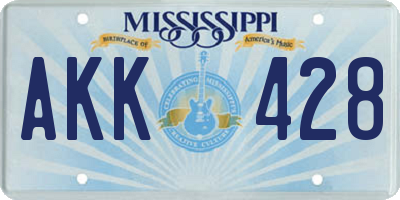 MS license plate AKK428