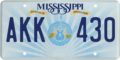 MS license plate AKK430