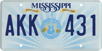 MS license plate AKK431