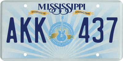 MS license plate AKK437