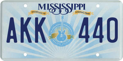 MS license plate AKK440