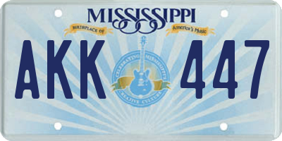 MS license plate AKK447