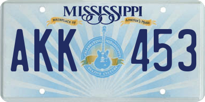 MS license plate AKK453