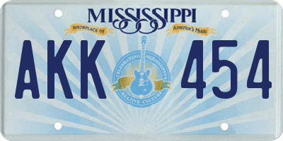 MS license plate AKK454