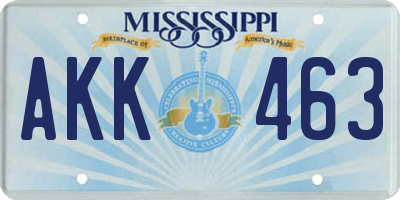 MS license plate AKK463