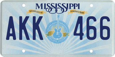 MS license plate AKK466