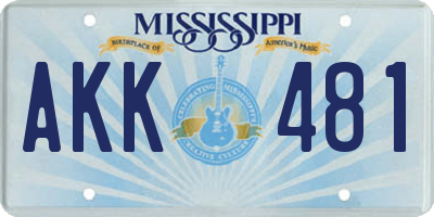 MS license plate AKK481