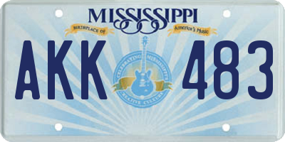MS license plate AKK483