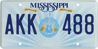 MS license plate AKK488