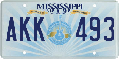 MS license plate AKK493