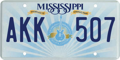MS license plate AKK507
