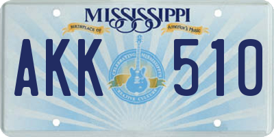 MS license plate AKK510