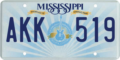 MS license plate AKK519