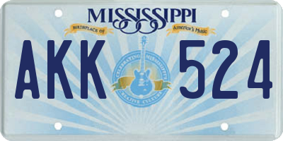 MS license plate AKK524