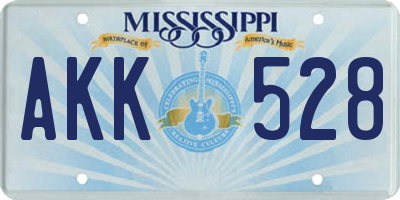 MS license plate AKK528