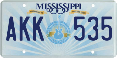 MS license plate AKK535