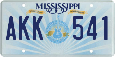 MS license plate AKK541