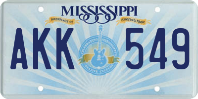 MS license plate AKK549